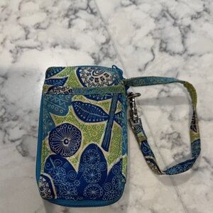Vera Bradley Blue and Green Wristlet